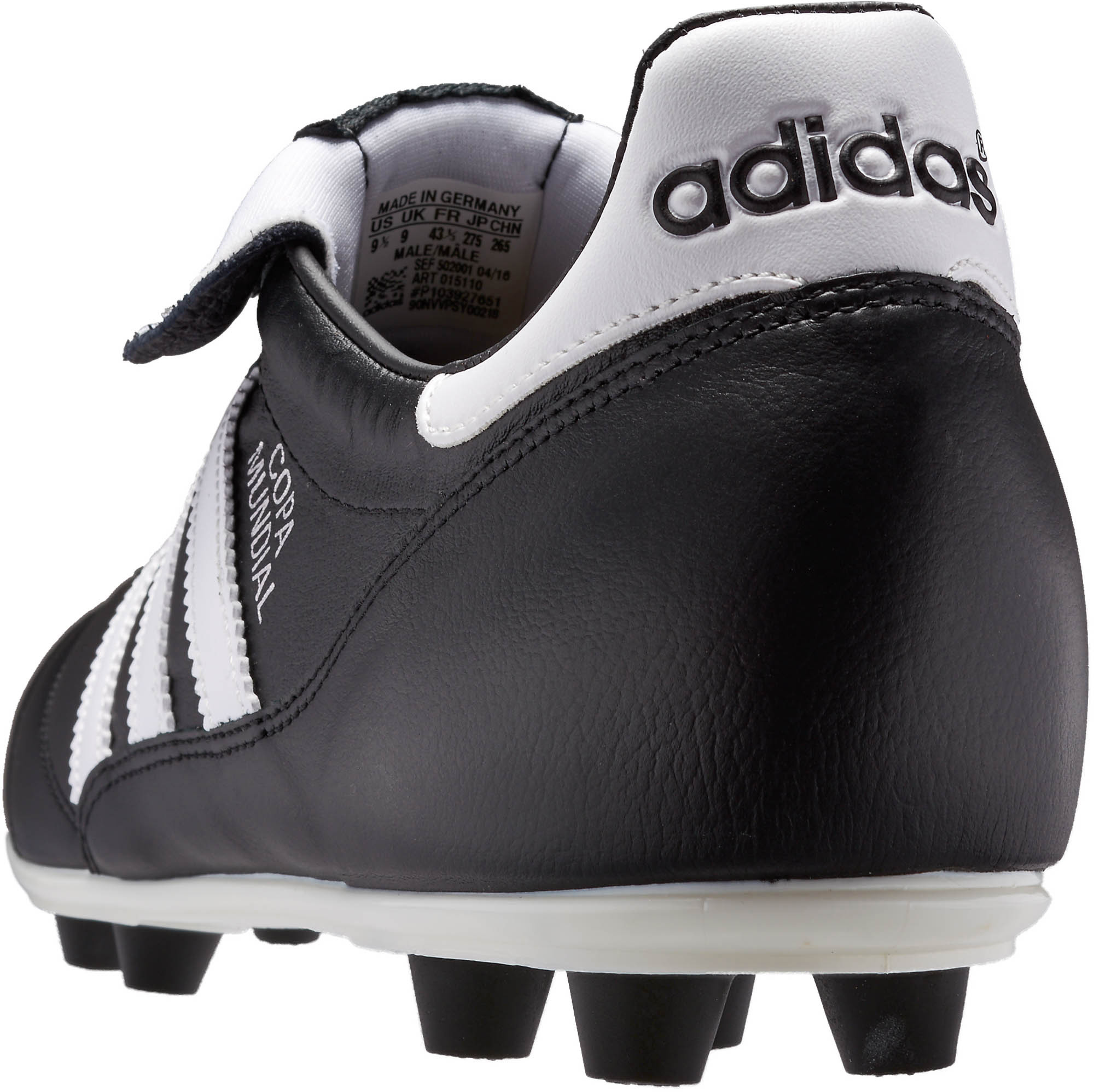 adidas FG Firm Ground Soccer Cleats - Black with White - Soccer