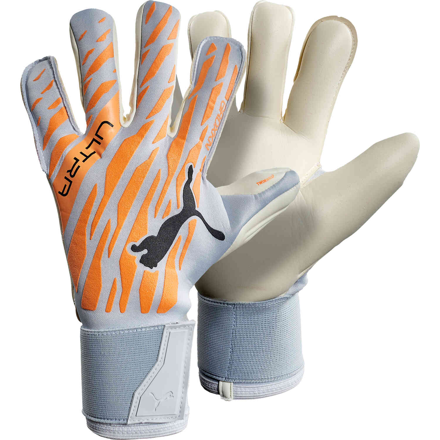 PUMA Ultra Grip 1 Hybrid Pro Goalkeeper Gloves Live Wire Diamond Silver Black