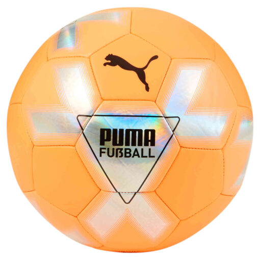 PUMA Cage Practice Soccer Ball - Neon Citrus & Diamond Silver with Black