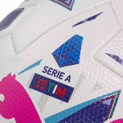 PUMA Serie A Winter Orbita Offcial Match Soccer Ball - Pele Yellow & Blue Glimmer with Multicolour2023/24 - Image 3