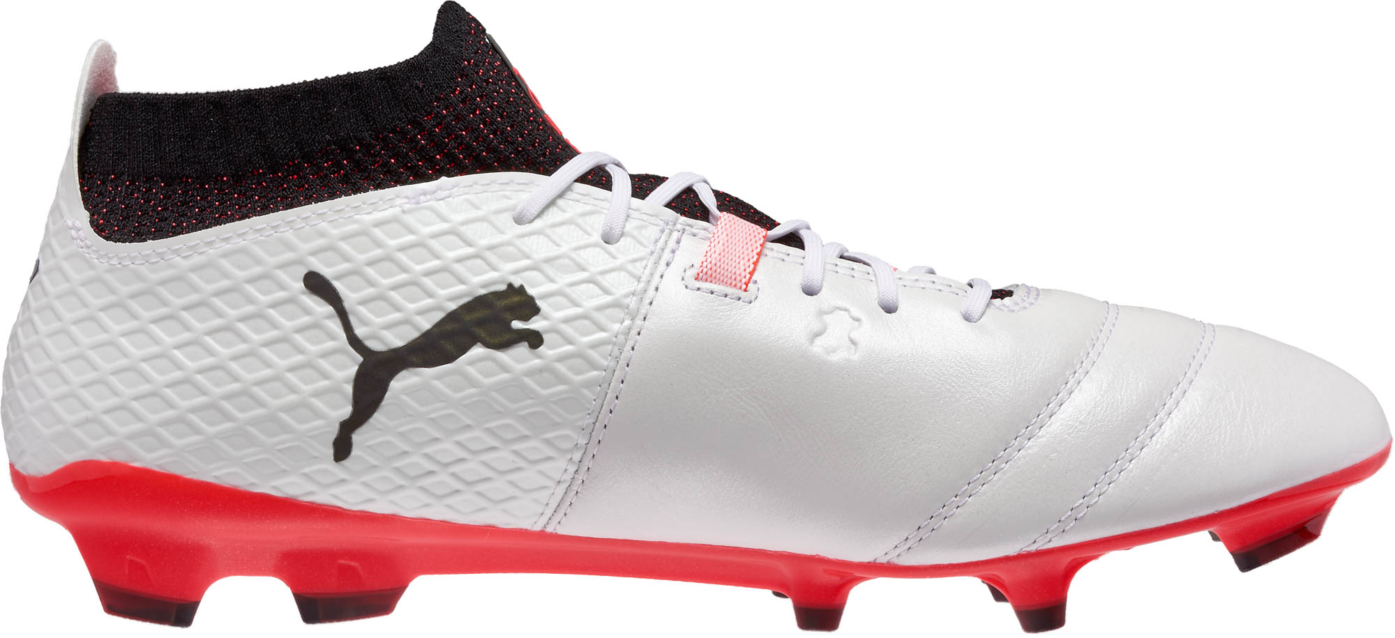 Plantación Levántate Incompetencia Puma One 17.1 FG Soccer Cleats - White & Fiery Coral - Soccer Master