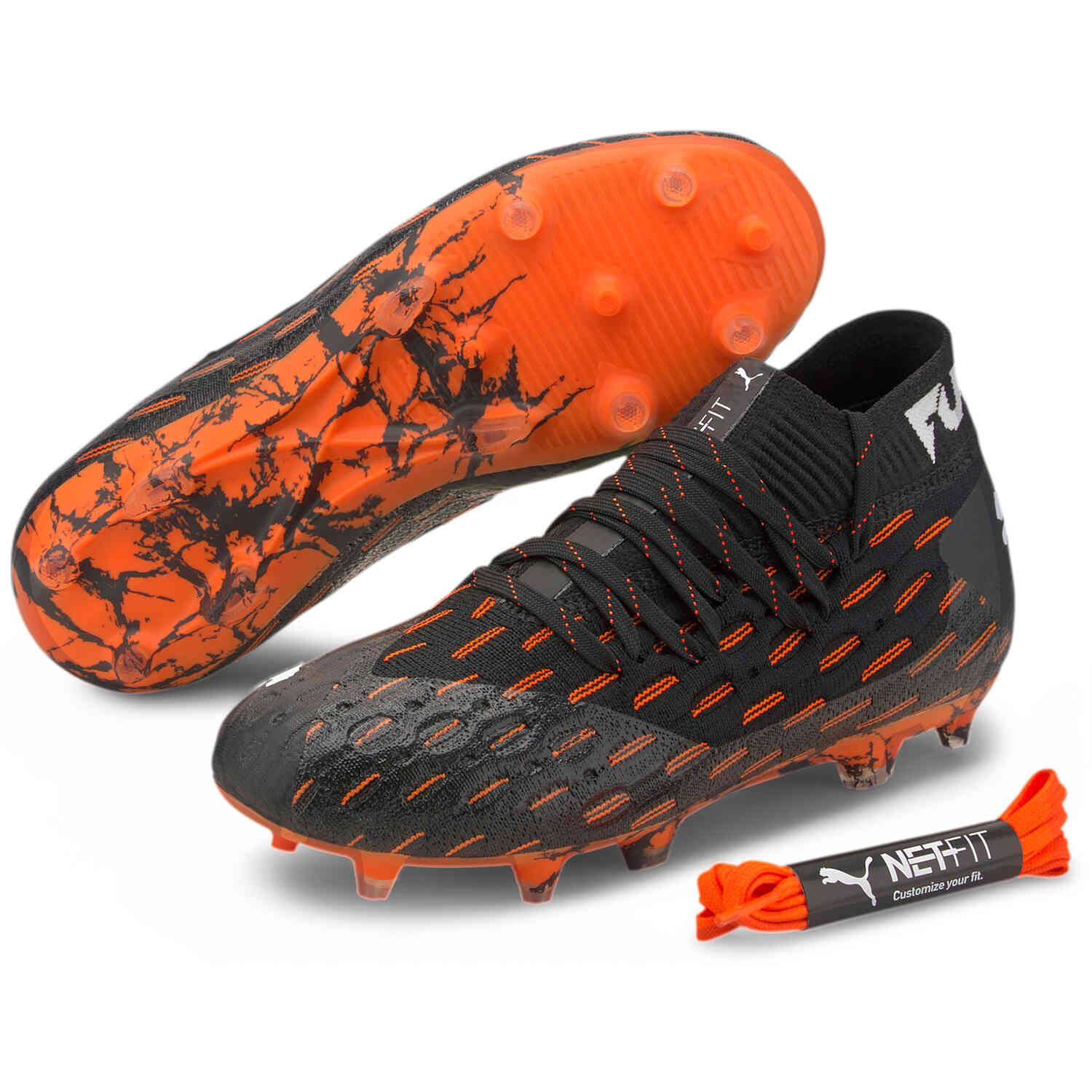 orange puma soccer cleats