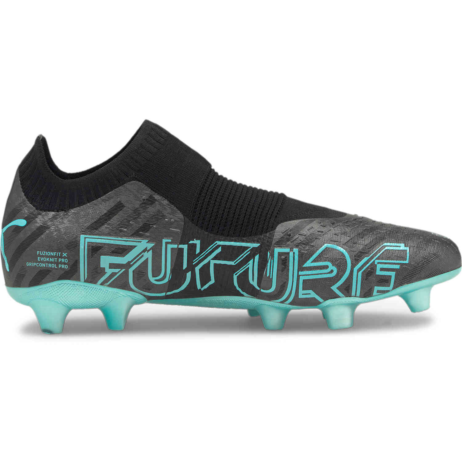 Puma Future Z Tech 1 2 Fg Ag Soccer Cleats Elektro Aqua Aged Silver With Black Soccer Master