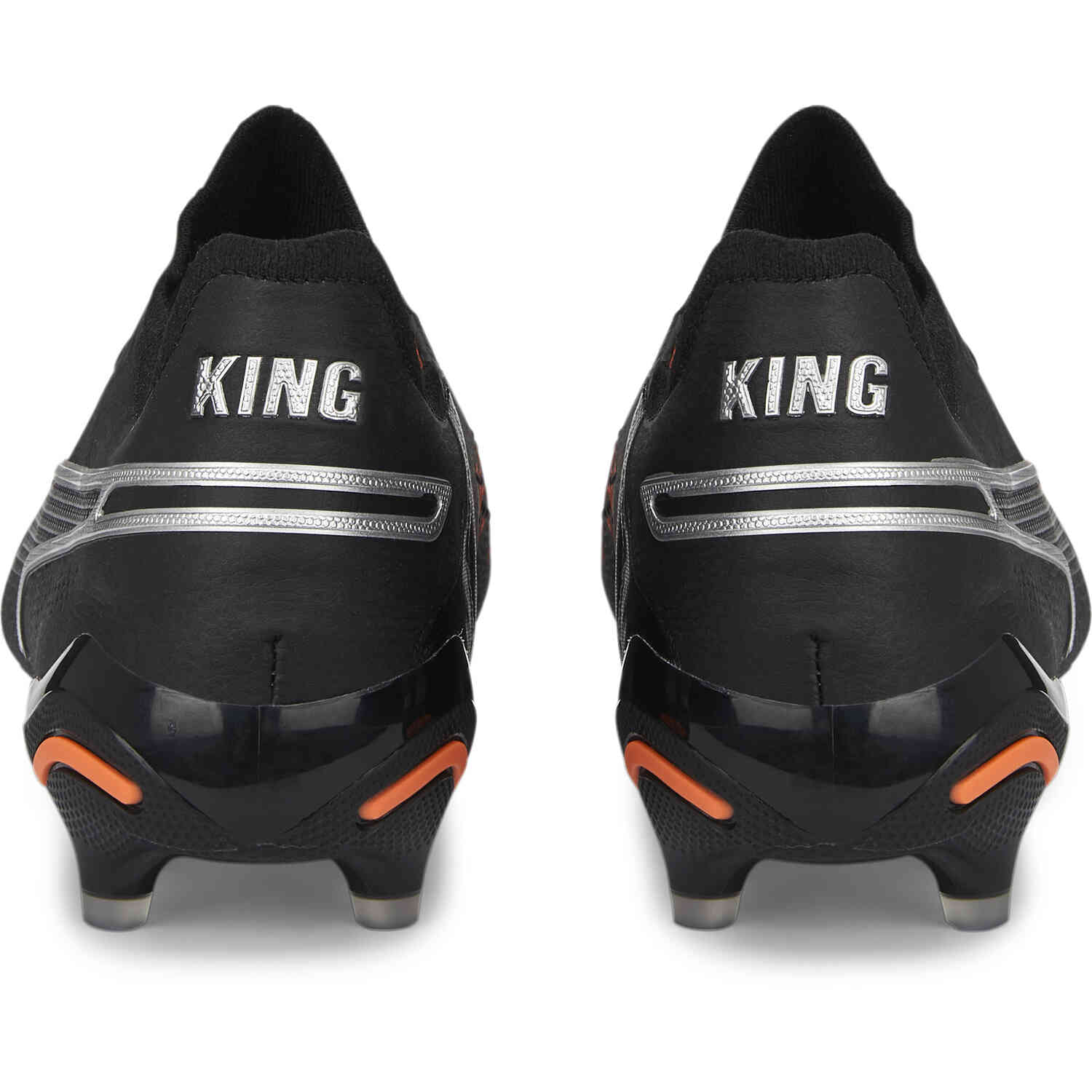 PUMA King Ulitmate FG AG Soccer Cleats Black Silver Ultra Orange Soccer Master