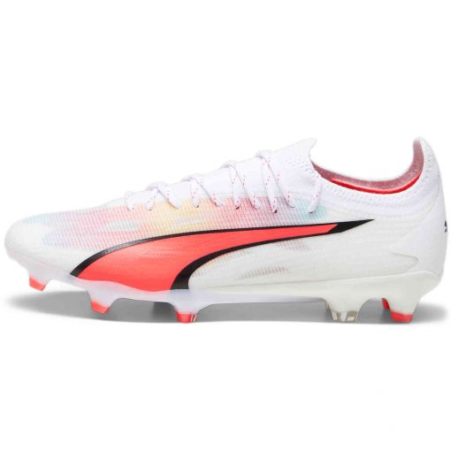 PUMA ULTRA ULTIMATE FG/AG Soccer Cleats - White, Black & Fire Orchid ...