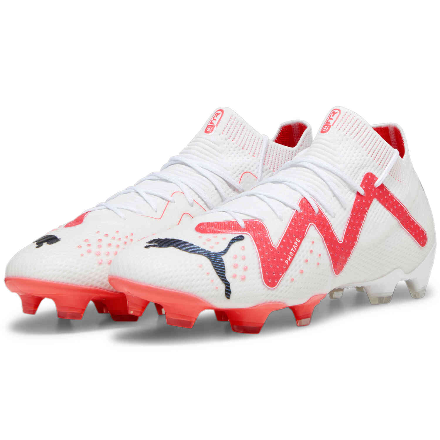 PUMA FUTURE ULTIMATE FG/AG Soccer Master White, - & Soccer Orchid - Fire Black Cleats