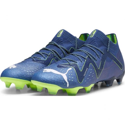 PUMA Future Ultimate FG/AG Soccer Cleats - Persian Blue, White & Pro Green