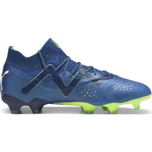PUMA Future Ultimate FG/AG Soccer Cleats - Persian Blue, White & Pro Green - Image 3
