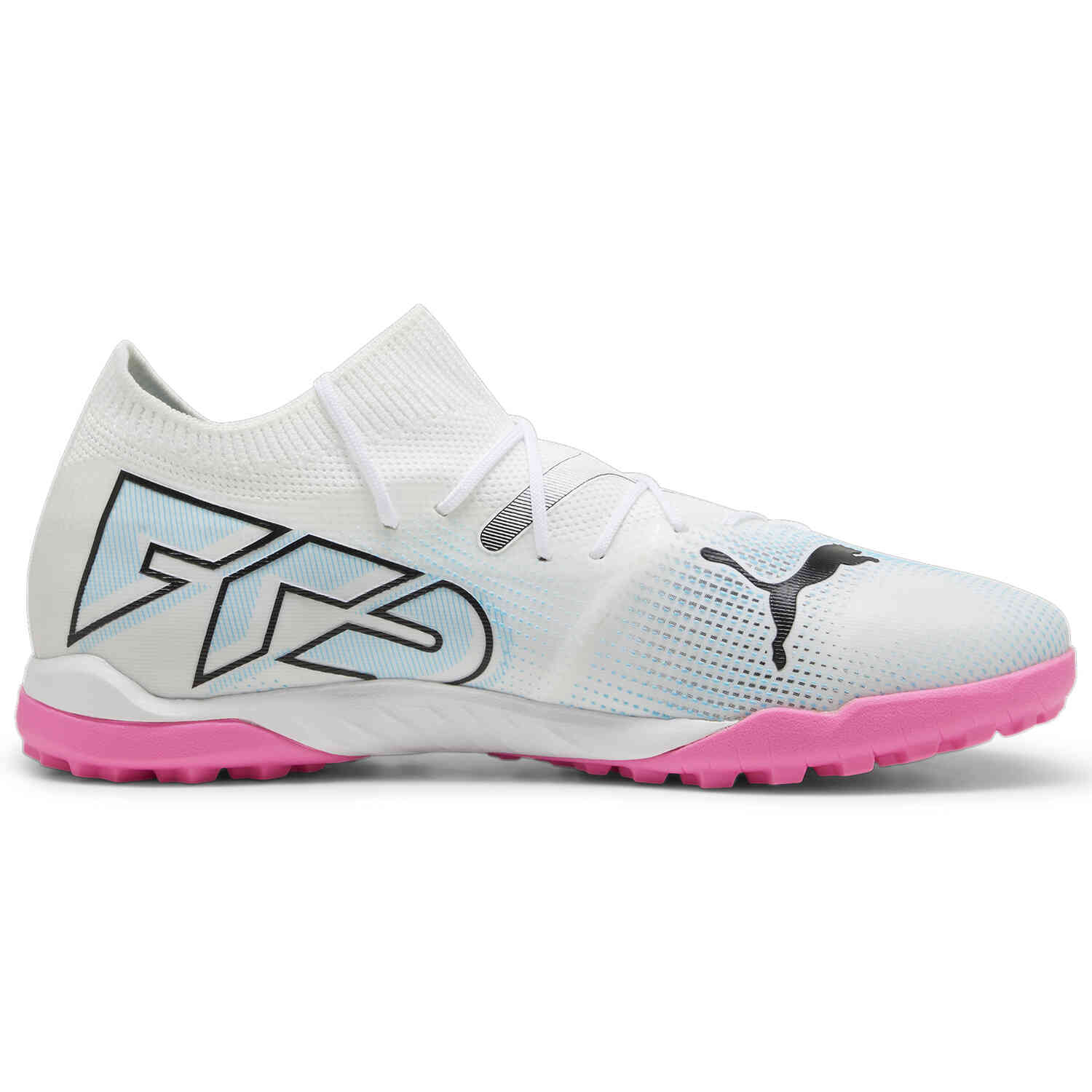 PUMA Future 7 Match TT Turf Soccer Shoes PUMA White PUMA Black Poison Pink