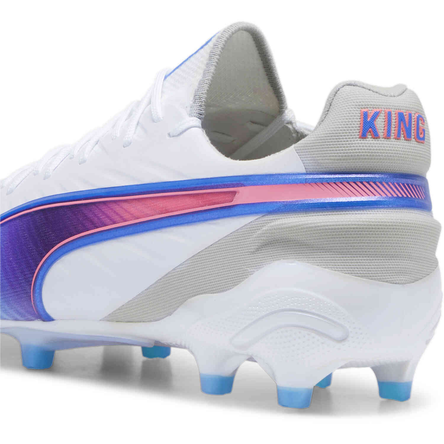 Puma King Ultimate FG Puma White Bluemazing with Flat Light Gray with Sunset Glow