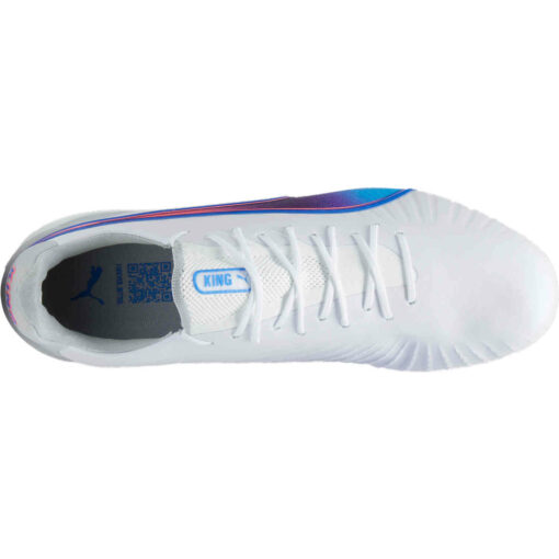 Puma King Ultimate FG - Puma White & Bluemazing with Flat Light Gray with Sunset Glow - Image 5