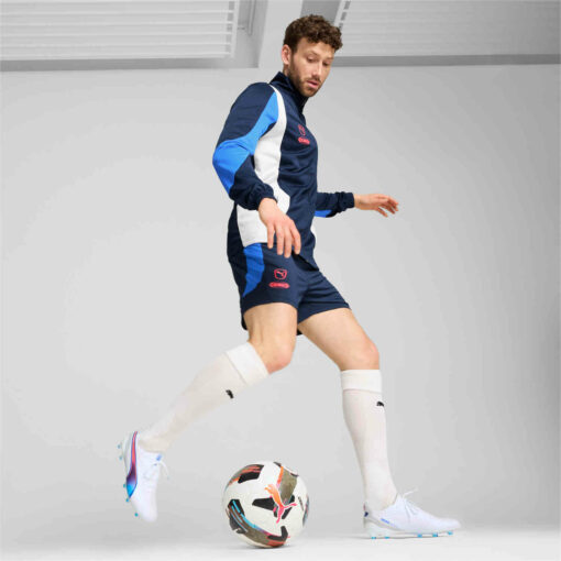 Puma King Ultimate FG - Puma White & Bluemazing with Flat Light Gray with Sunset Glow - Image 8