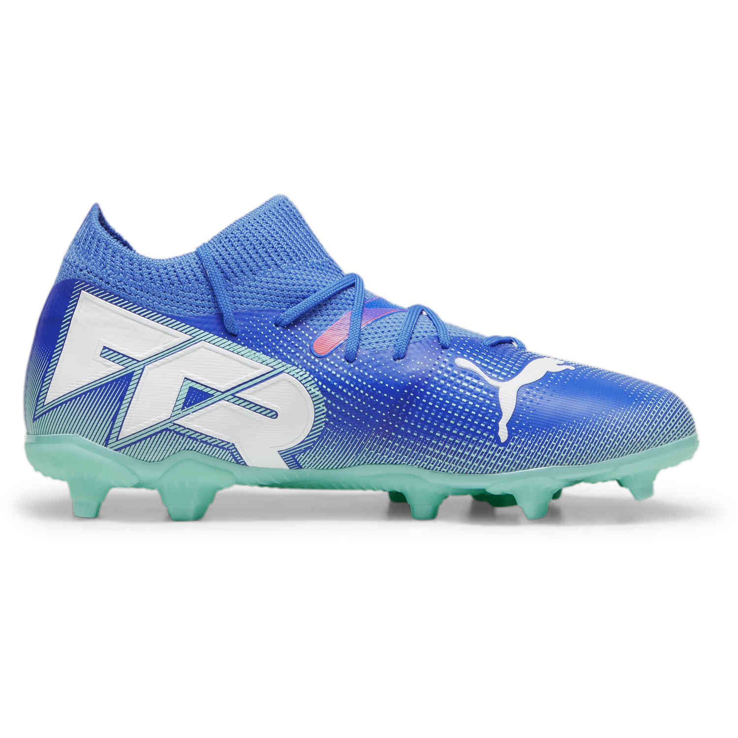 Kids Puma Future 7 Match FG Bluemazing Puma White with Electric Peppermint Soccer Master