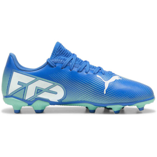 Kids Puma Future 7 Play FG - Hyperlink Blue & Mint with Puma White - Image 3