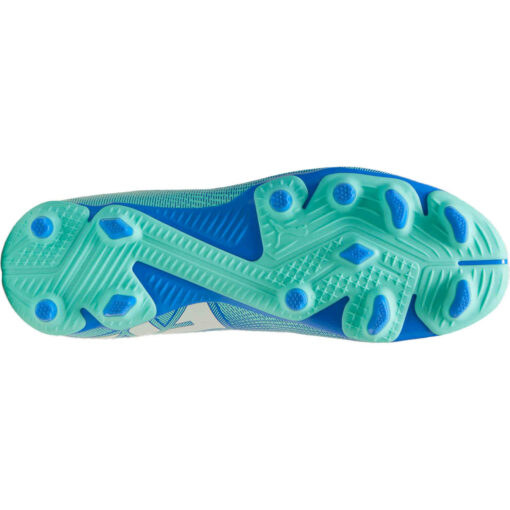 Kids Puma Future 7 Play FG - Hyperlink Blue & Mint with Puma White - Image 6