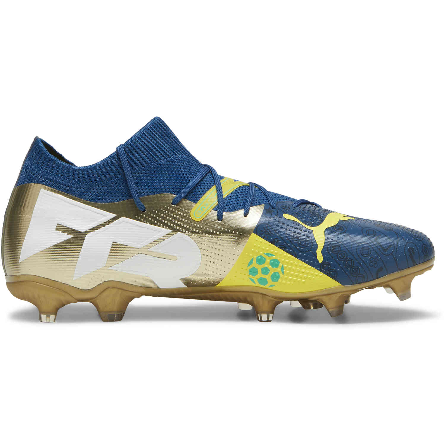 Puma Future 7 Match BNA FG Firm Ground Sailing Blue Marine Blue with Pele Yellow with Grassy Green with Gold