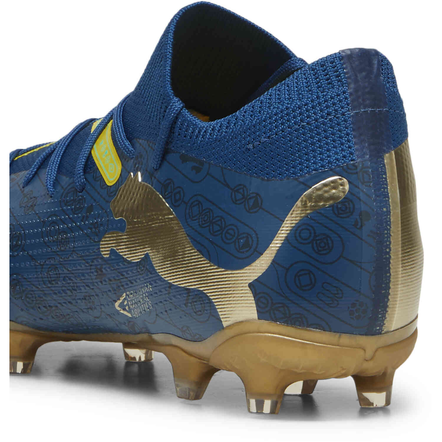 Puma Future 7 Match BNA FG Firm Ground Sailing Blue Marine Blue with Pele Yellow with Grassy Green with Gold Soccer Master