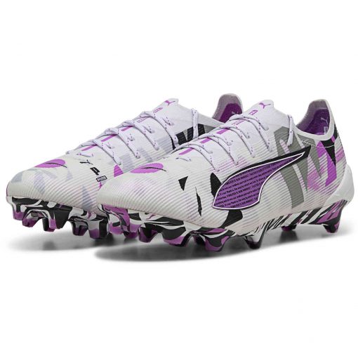 PUMA Ultra 5 Ultimate FG - Puma White & Pure Magenta with Feather Gray with Puma Black