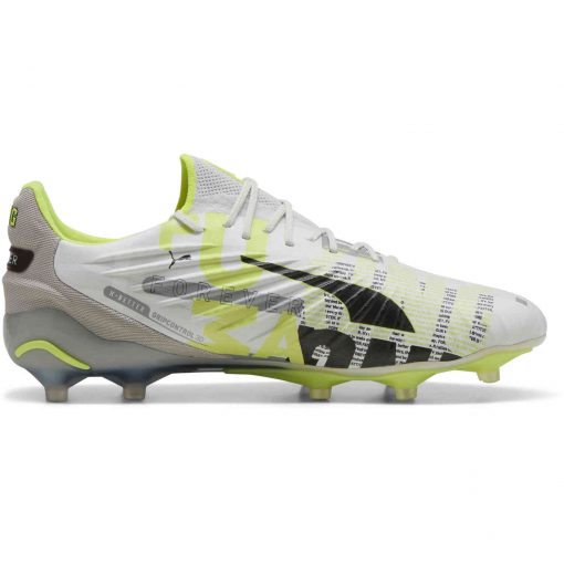 PUMA King Ultimate FG - Feather Gray & Electric Lime with Puma White with Flat Light Gray - Image 3