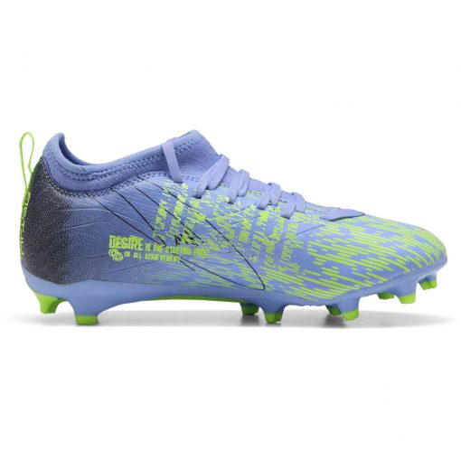Kids PUMA Ultra 5 Match FG - Elektro Purple & Green Glare with Puma Black - Image 3