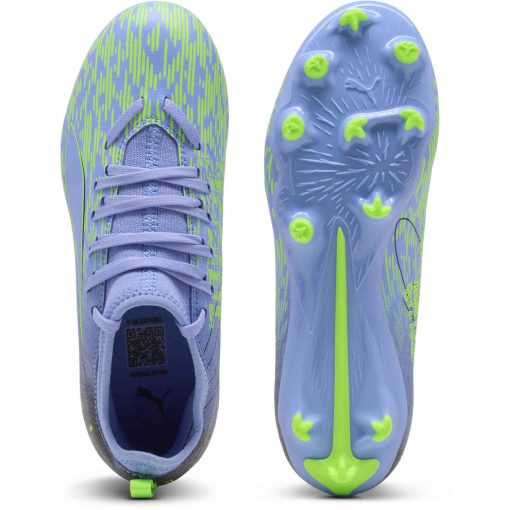 Kids PUMA Ultra 5 Match FG - Elektro Purple & Green Glare with Puma Black - Image 6