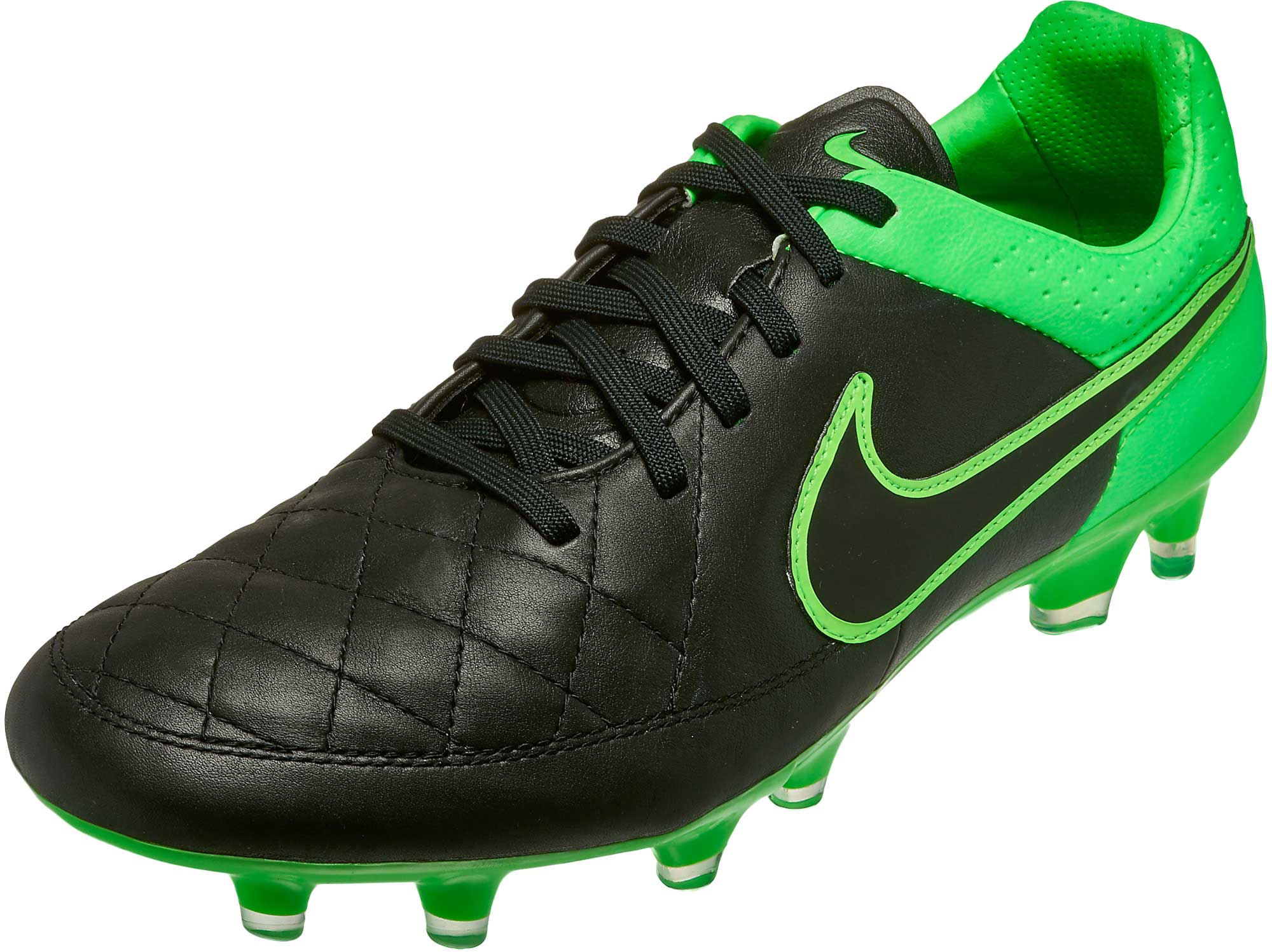 Nike Tiempo Legend V FG Soccer Cleats - Black and Green - Soccer Master