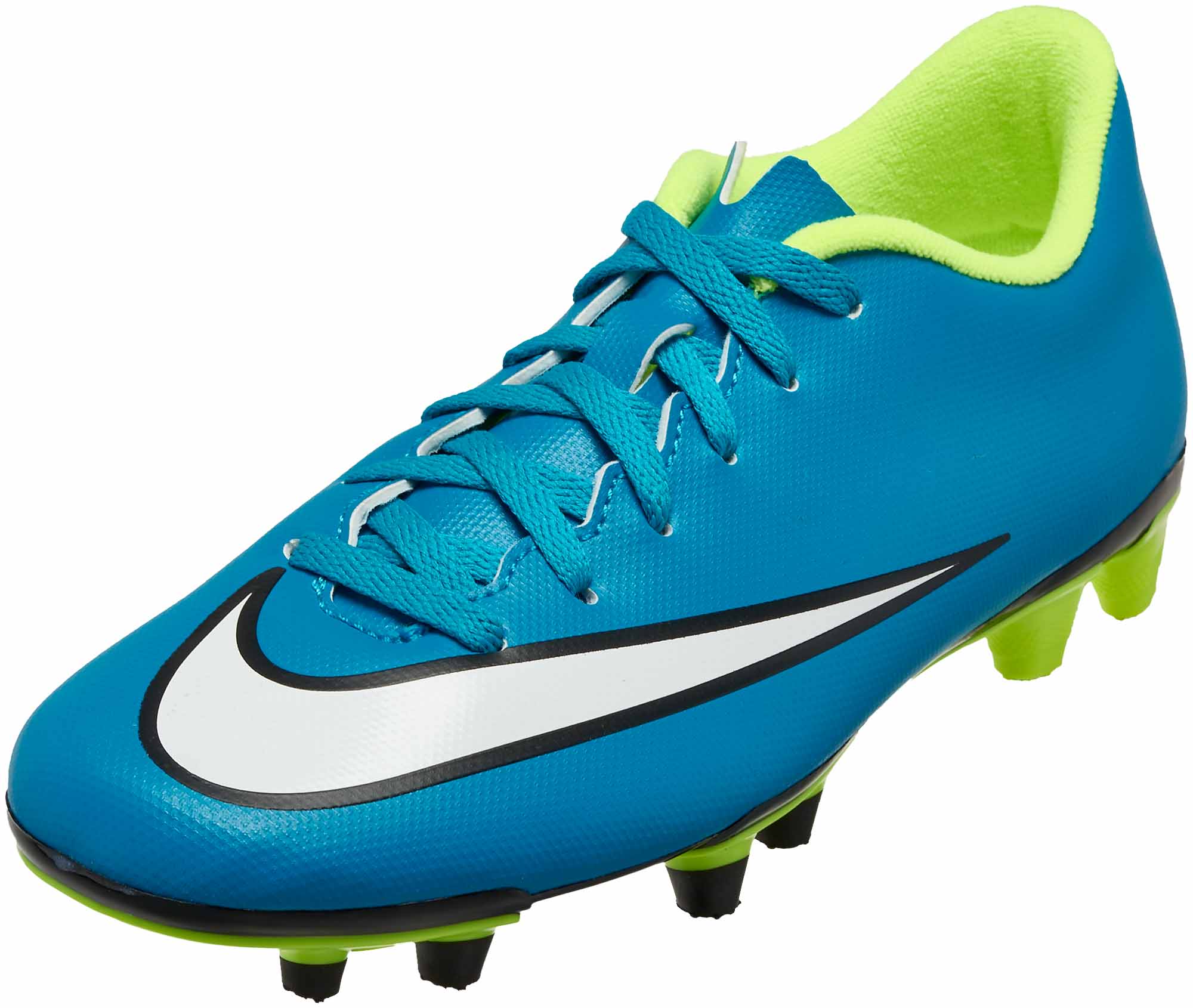 nike cleats blue and white