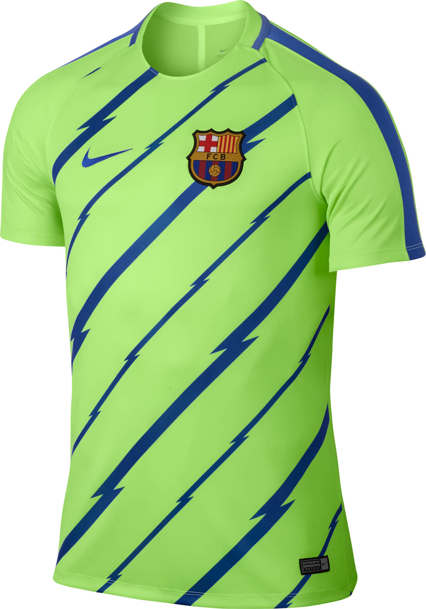 Nike Barcelona Breathe Training Top Ghost Green Game Royal