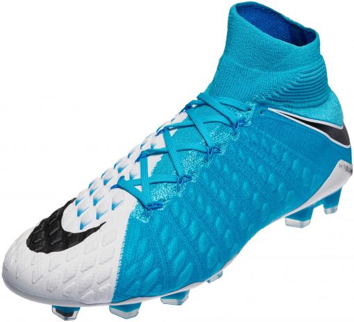 Nike Hypervenom Phantom III DF FG Soccer - White & Photo Blue - Soccer Master