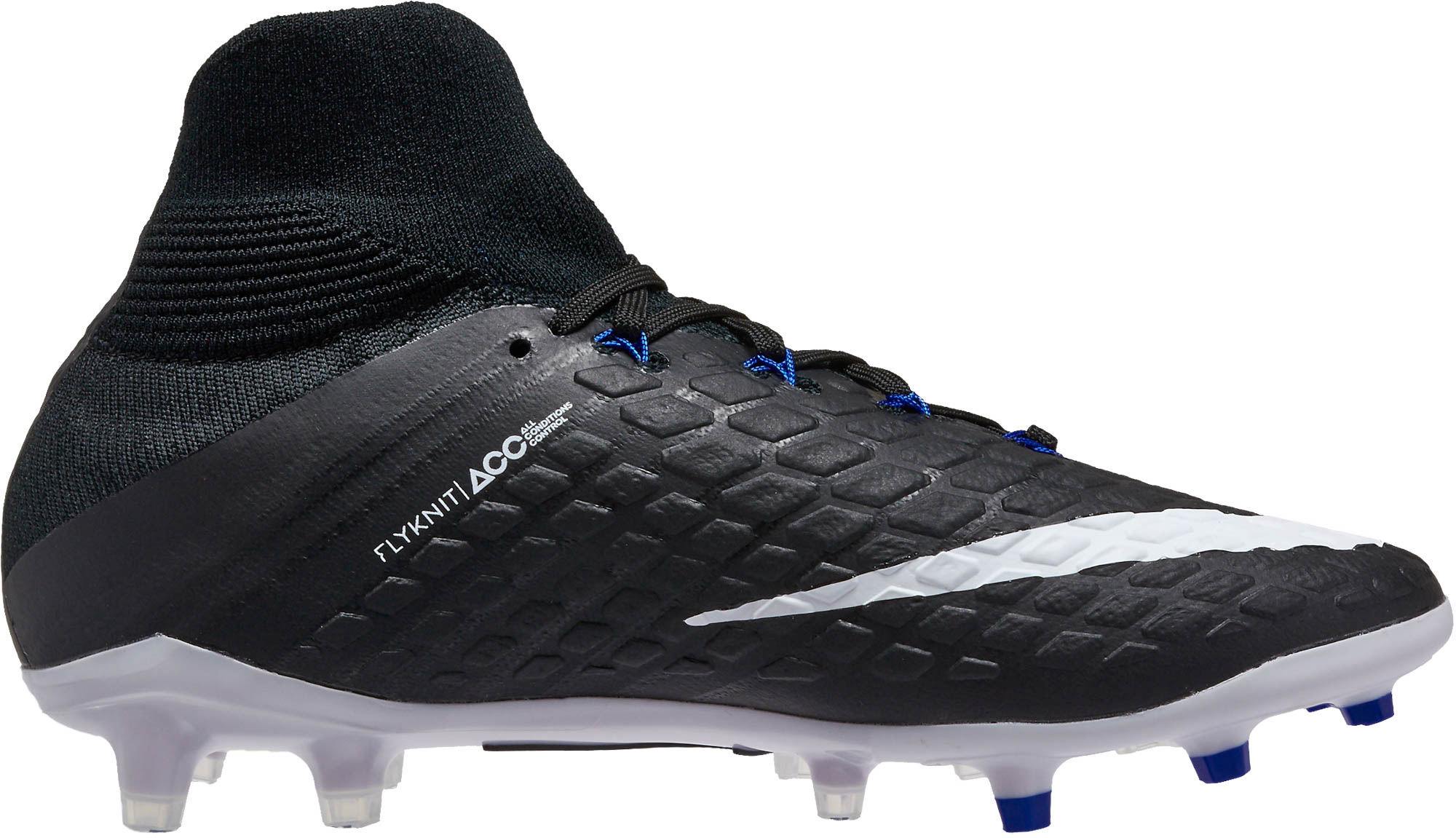 Nike Kids Hypervenom Phantom III DF FG Soccer Cleats - Black & White ...