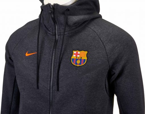 Nike Barcelona Tech Fleece Windrunner Jacket - Black Heather & Hyper ...