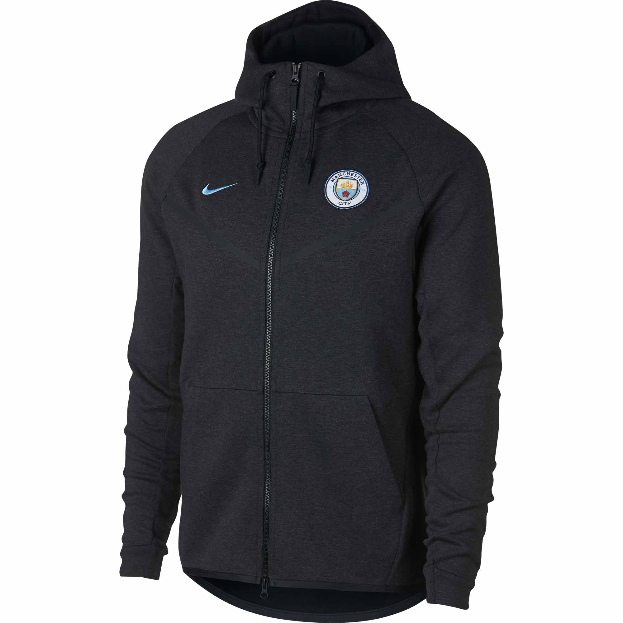 Nike Manchester City Tech Fleece Windrunner Jacket - Black Heather ...