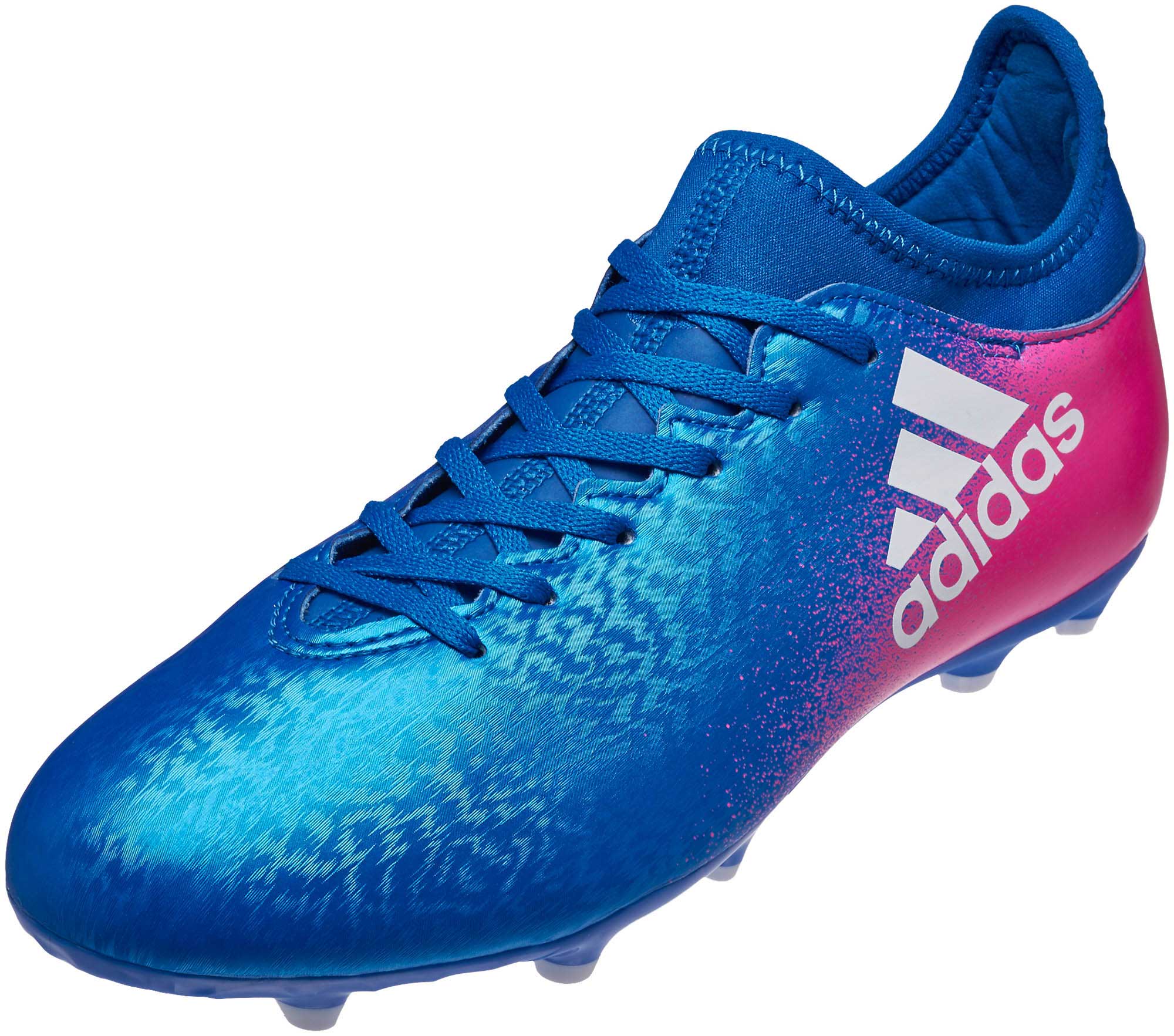adidas Kids X 16.3 FG Soccer Cleats - Blue \u0026 Shock Pink - Soccer Master