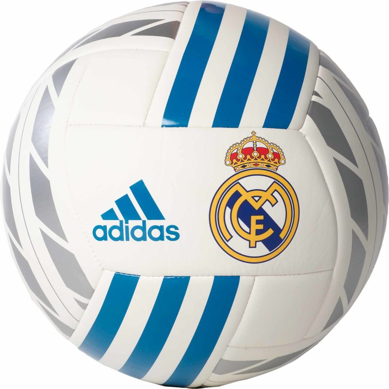 adidas Real Madrid Soccer Ball - White & Vivid Teal - Soccer Master