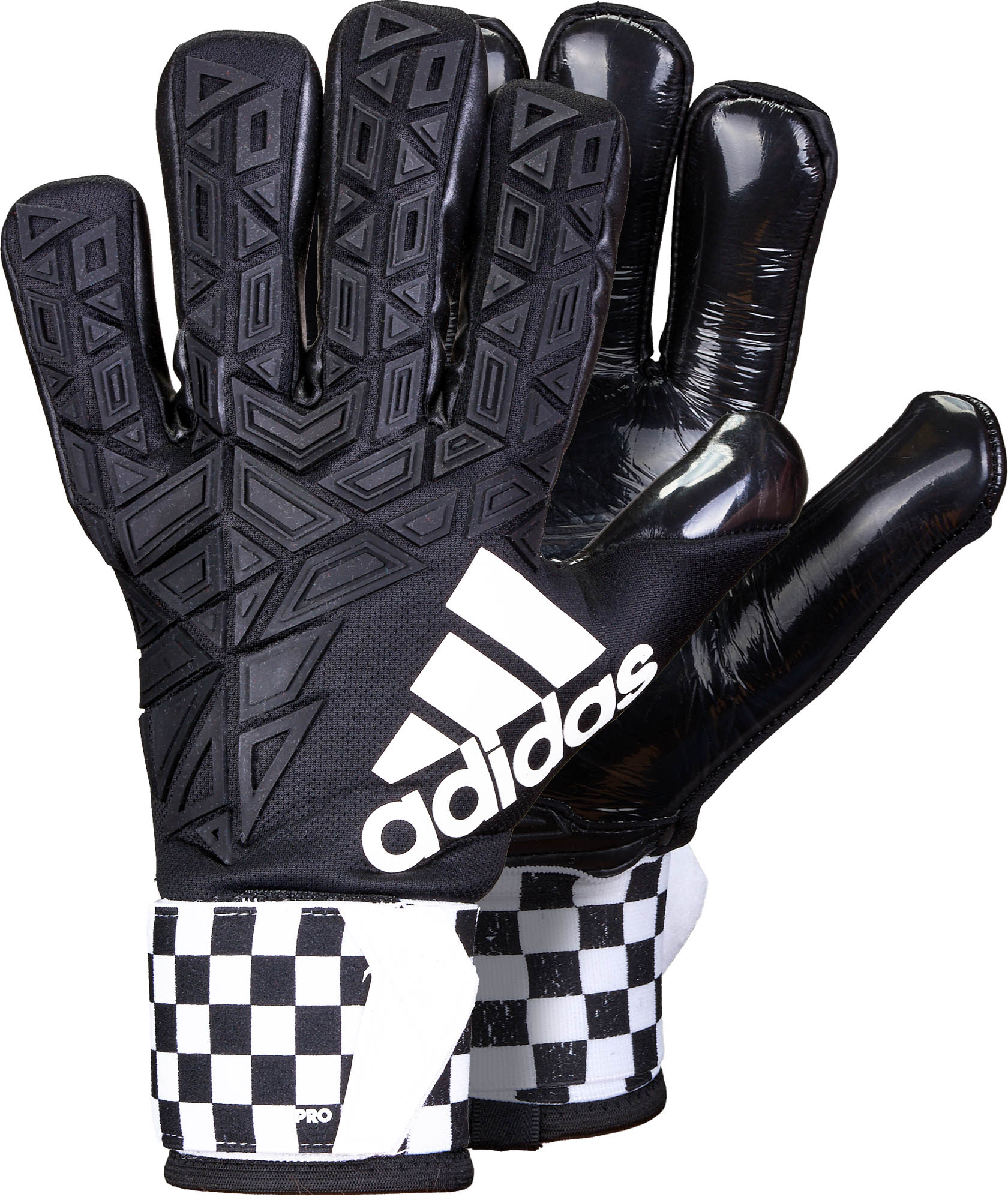 adidas ACE Trans Pro Goalkeeper Gloves - Checkered Flag - Black & White Soccer Master
