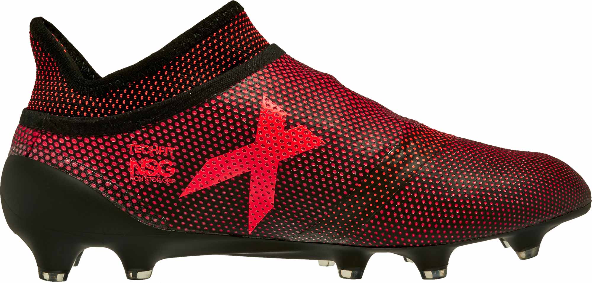 X 17+ Purechaos FG Soccer - Core Black & Solar Red -