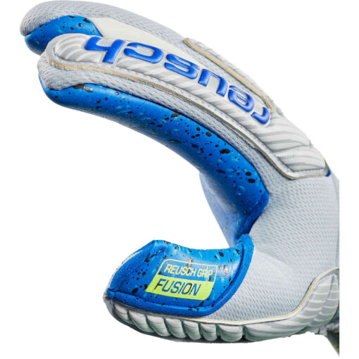 Reusch Attrakt Fusion Ortho-Tec Guardian Goalkeeper Gloves - Vapor Grey, Safety Yellow & Deep Blue - Image 5