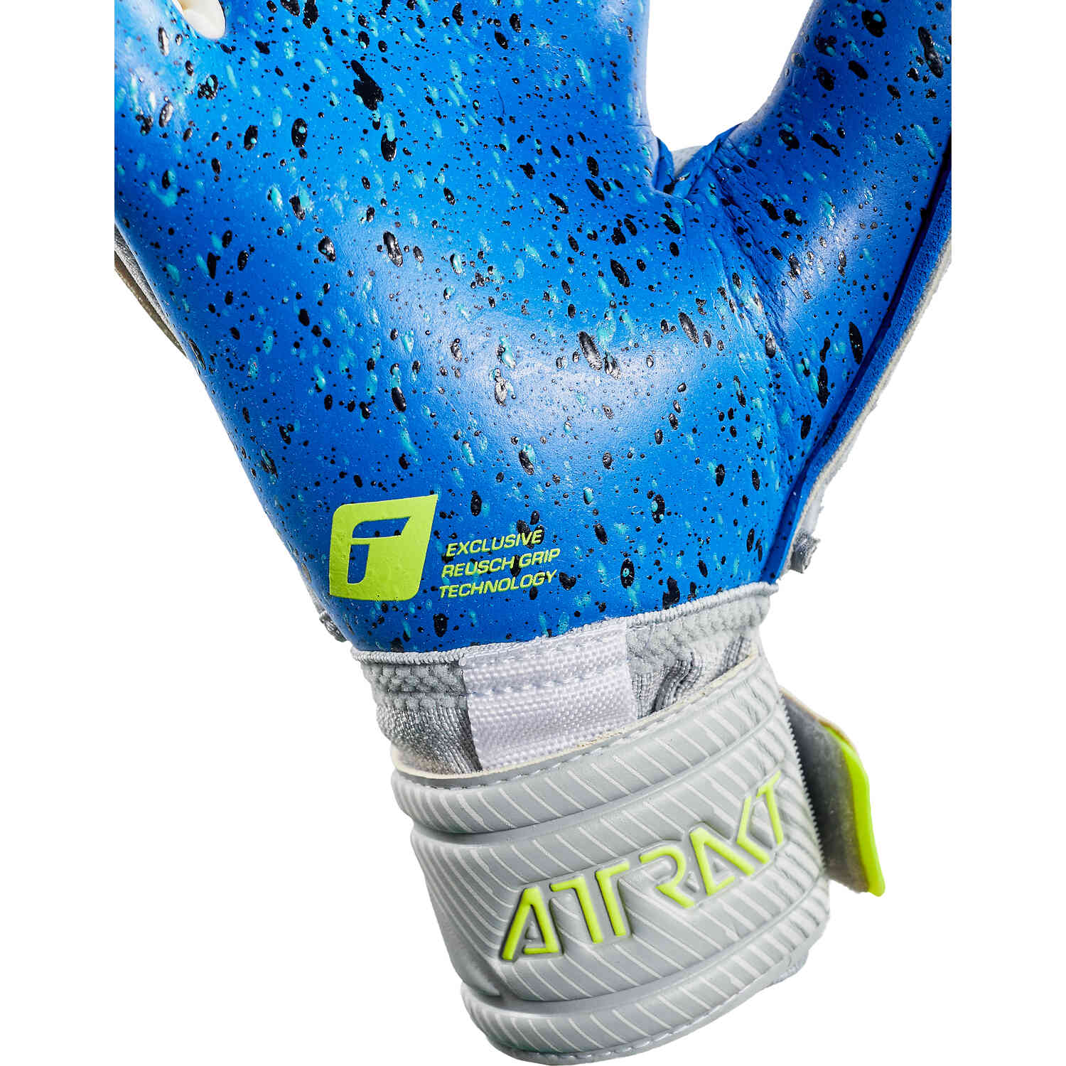 Reusch Attrakt Fusion Ortho Tec Guardian Goalkeeper Gloves Vapor Grey Safety Yellow Deep Blue Soccer Master