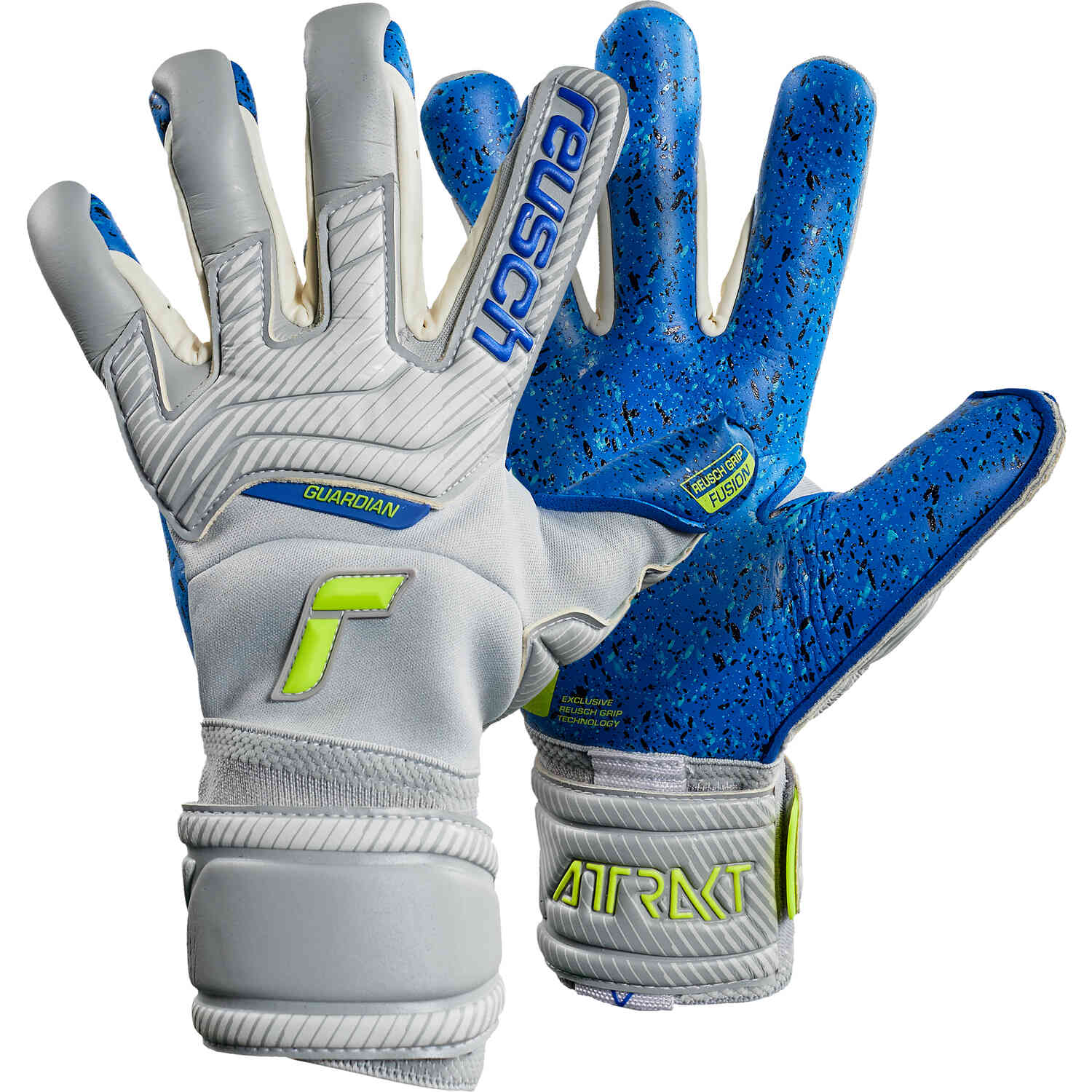 Reusch Torwarthandschuh Attrakt SG Open Cuff Finger Support Junior blue-yellow 