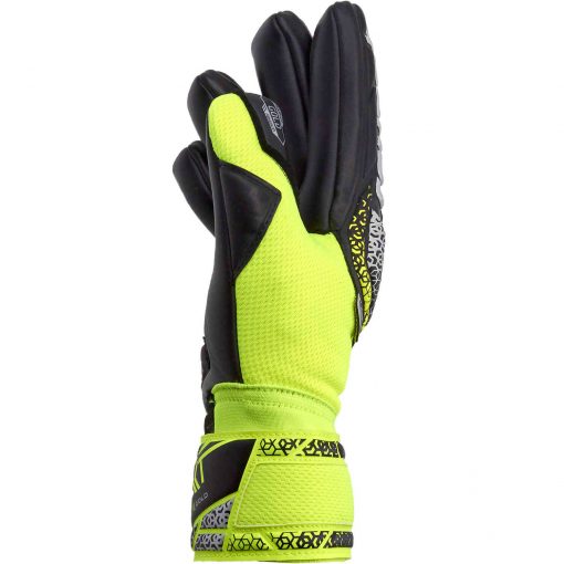 Reusch Attrakt Gold NC FS Goalkeeper Gloves - Black & Safety Yellow with Silver - Image 4