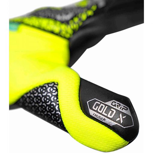 Reusch Attrakt Gold NC Goalkeeper Gloves - Black & Safety Yellow with Silver - Image 5
