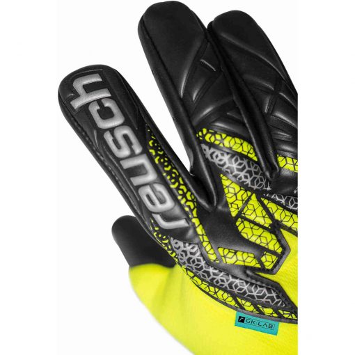 Reusch Attrakt Gold NC Goalkeeper Gloves - Black & Safety Yellow with Silver - Image 6