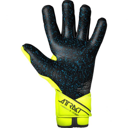 Reusch Attrakt Fusion Guardian Goalkeeper Gloves - Black & Safety Yellow with Silver - Image 3