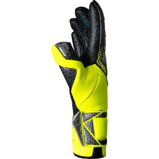 Reusch Attrakt Fusion Guardian Goalkeeper Gloves - Black & Safety Yellow with Silver - Image 4