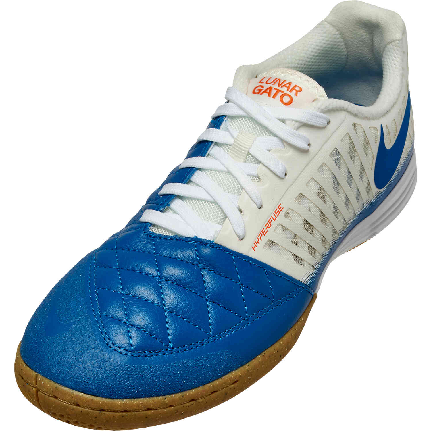 Nike Lunar Gato II IC Indoor Soccer Shoes - Sail, Blue Jay White - Soccer