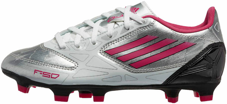 adidas Womens F10 TRX Silver with Pink and Black - Soccer
