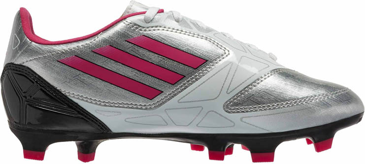 adidas Womens F10 TRX FG Soccer Cleats Silver Pink and Black - Soccer