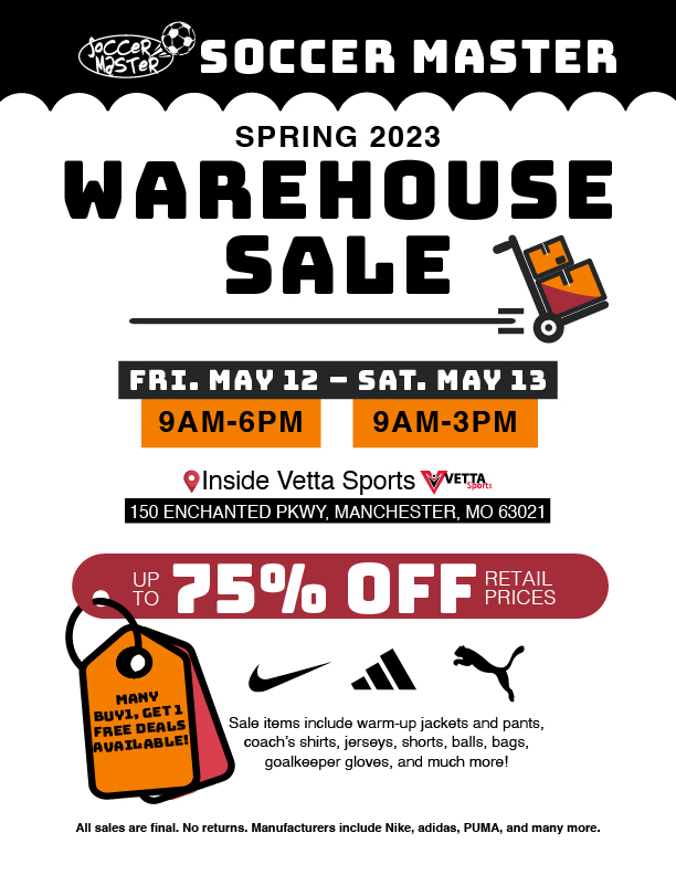 Soccer Master 2023 Spring Warehouse Sale Soccer Master