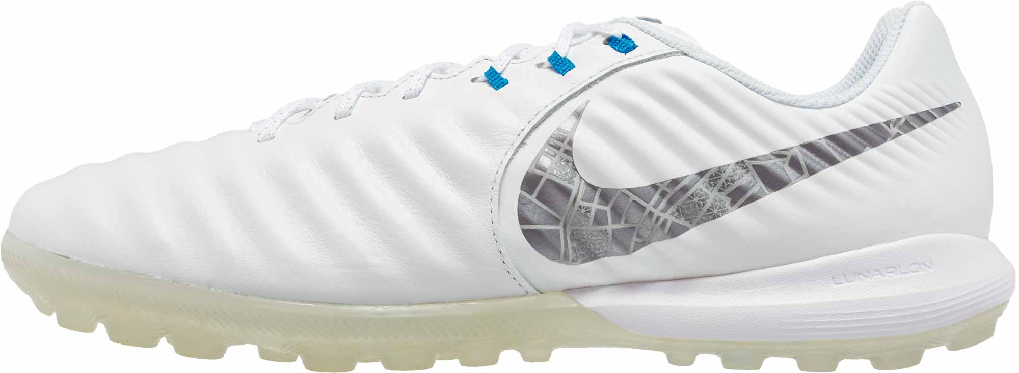 Nike Tiempo LegendX 7 Pro TF - White/Metallic Cool Grey/Blue Hero - Soccer  Master