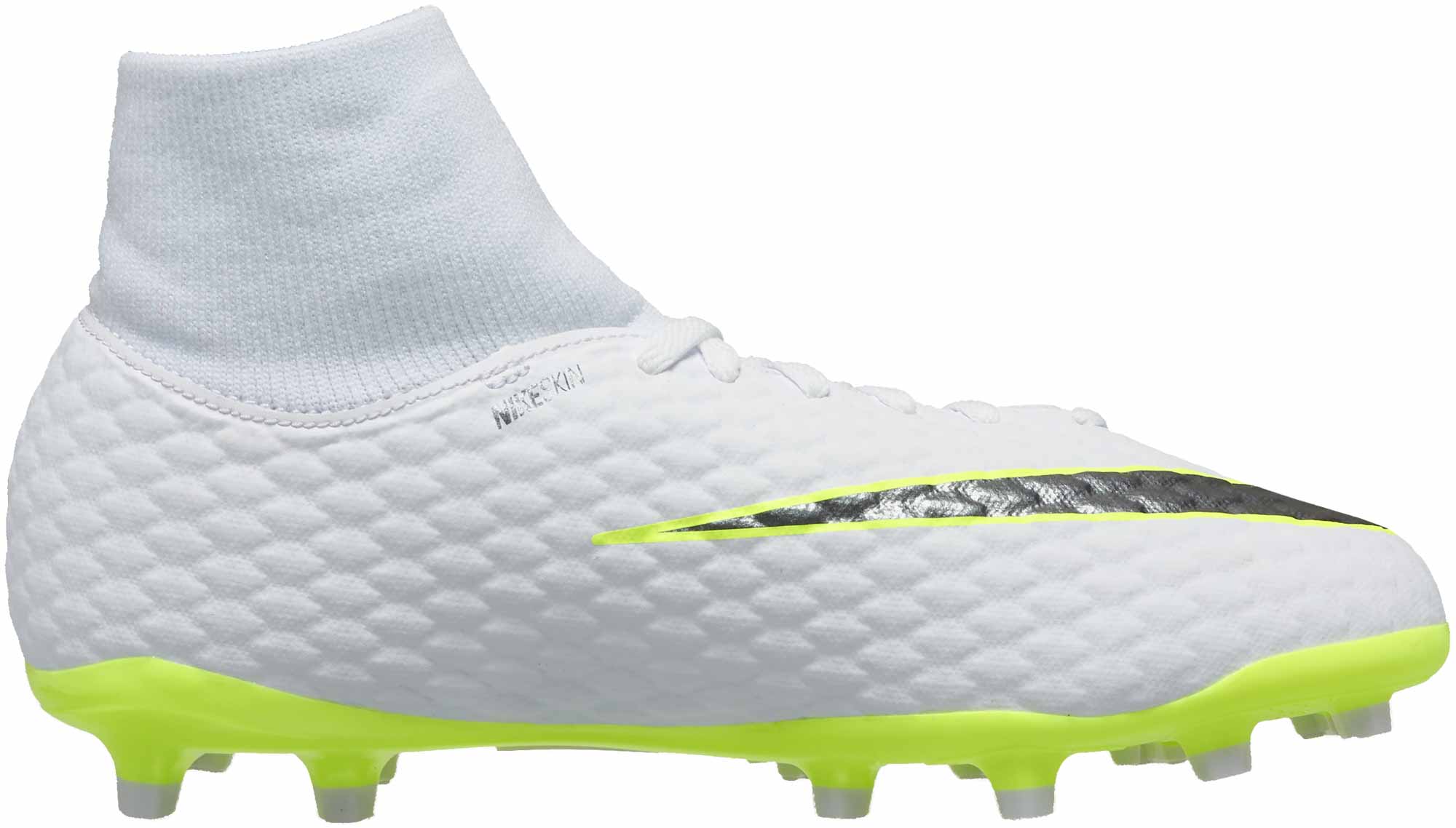 Brillar Consciente de anfitriona Nike Hypervenom Phantom III Academy DF FG - Youth - White/Metallic Cool  Grey/Volt - Soccer Master